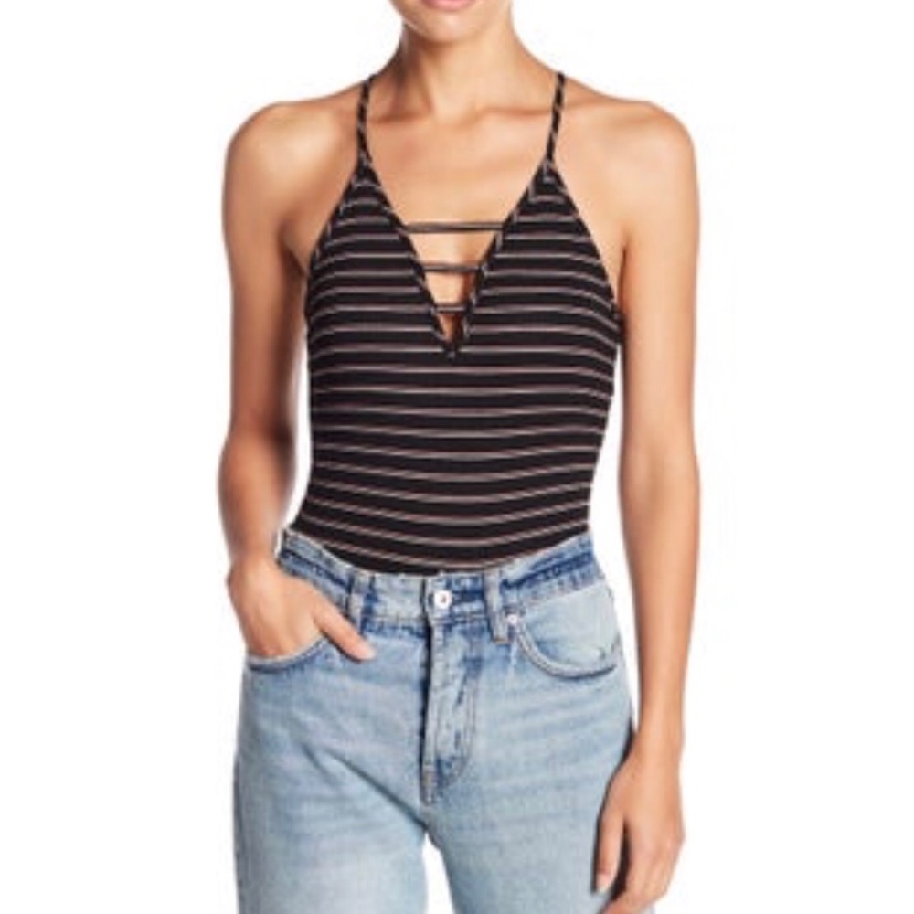 Room Service | Striped Ribbed Bodysuit *NWT*